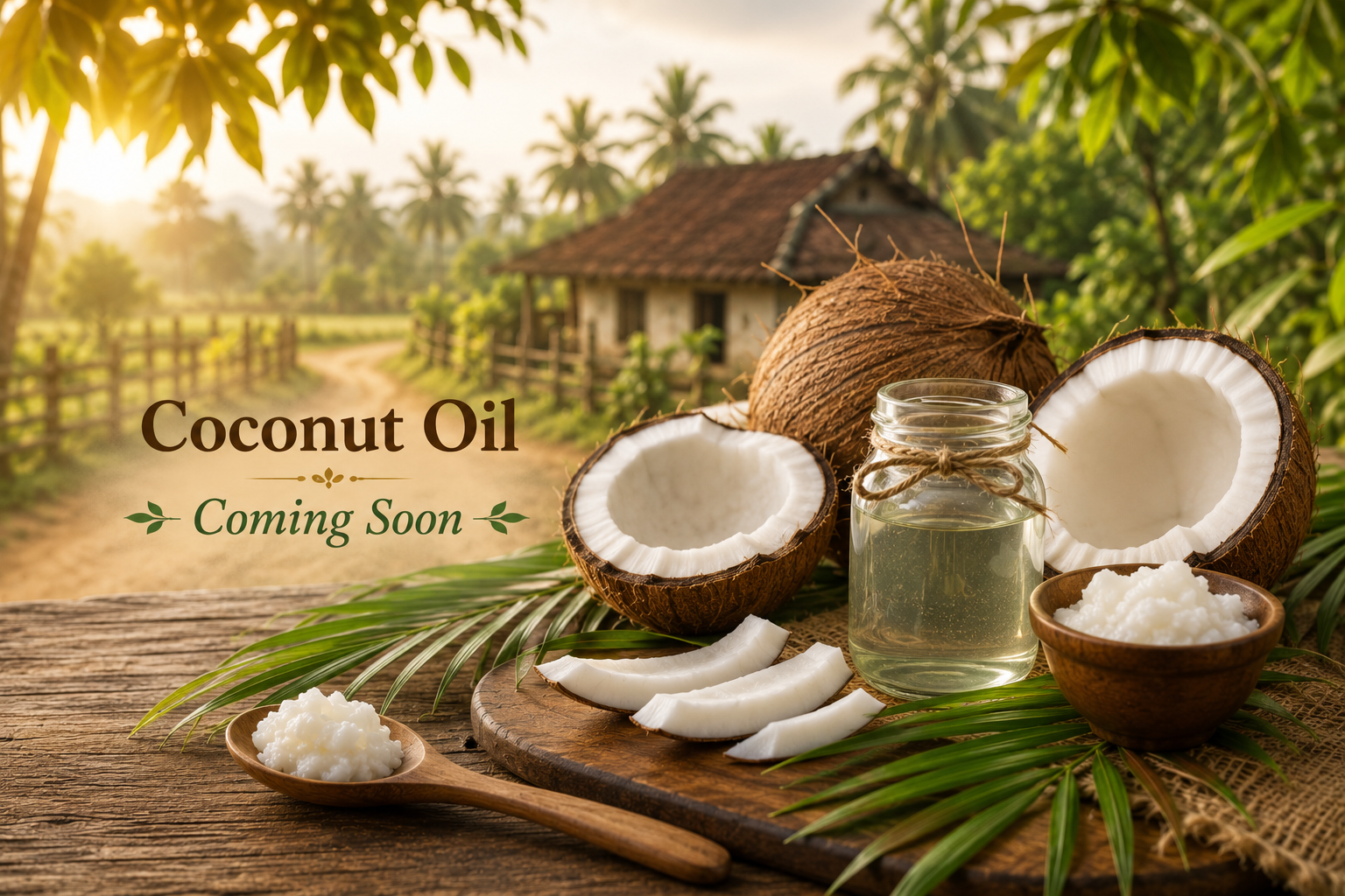 Fresh coconuts and coconut oil — Coconut Oil, coming soon from Pure Village Hub